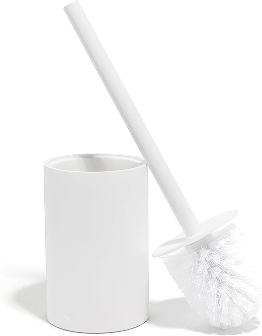 Matte White Toilet Bowl Brush for Bathroom with Holder - Bathroom Cleaner Scrubber with Sleek Design, Sturdy, and Durable Bristles