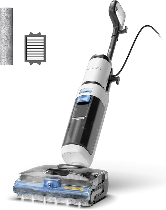 Tineco Floor ONE S6 Stretch Steam Corded Wet Dry Vacuum Steam Mop All-in-One, BoostSteam, 320℉ High-Temp Steam Cleaning, 180° Lay-Flat, Anti-Tangle Design, One-Touch Self-Cleaning