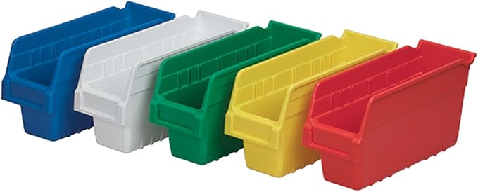 Akro-Mils 30080 ShelfMax Plastic Nesting Shelf Bin Box, 12-Inch L by 8-Inch W by 6-Inch H, Green, Case of 8