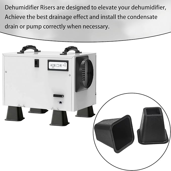 Dehumidifier Riser Kit 4 Pack, 6 Inch Heavy Duty Crawl Space Dehumidifier Stand, Universal Support Pads for Drainage, Vibration & Noise Reduction
