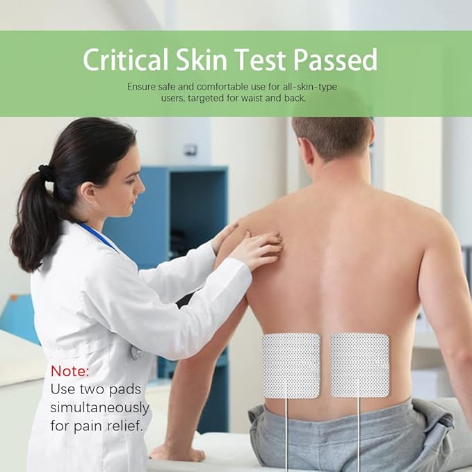 4X4" Large TENS Unit Replacement Pads for Waist and Lower Back Pain Relief Thicked TENS Unit Pads Self-Adhesive Electrode Pads Compatible with TENS 7000, AUVON TENS- 6 PCS