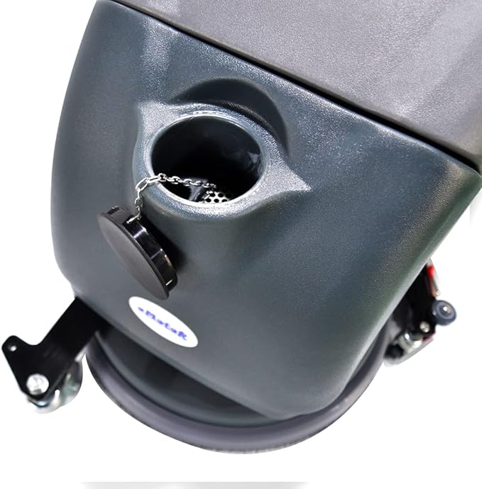 Emotor 15'' Foldable Walk Behind Hand Push Floor Scrubber Machine for Industrial Commercial Use, Upgrade Automatic Water Flow, Machine Size 32"X18"X25"(Gray)