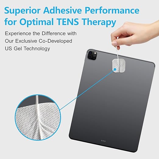 DOMAS TENS Unit Electrode Pads Large - 4x6 Inch for Back Pain Relief- Compatible with TENS 7000 and Other 2mm Pin Units - Reusable & Latex-Free 13 PCS