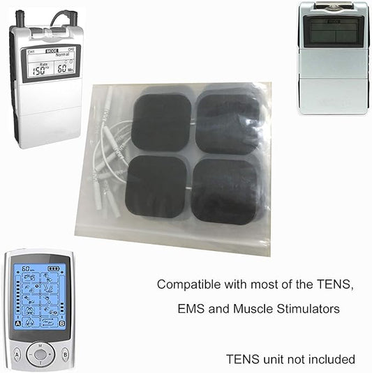 TENS Unit Pads 40 Pcs Wired Self-Adhesive Electrodes Premium Replacement Pads for TENS Units - 2x2 Inches (2x2-40Pcs)