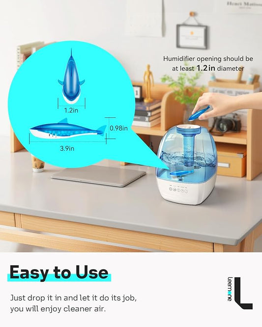 Leemone 6 Pack Humidifier Cleaner Shark, Demineralization Float Shark Compatible with All Humidifier and Fish Tank