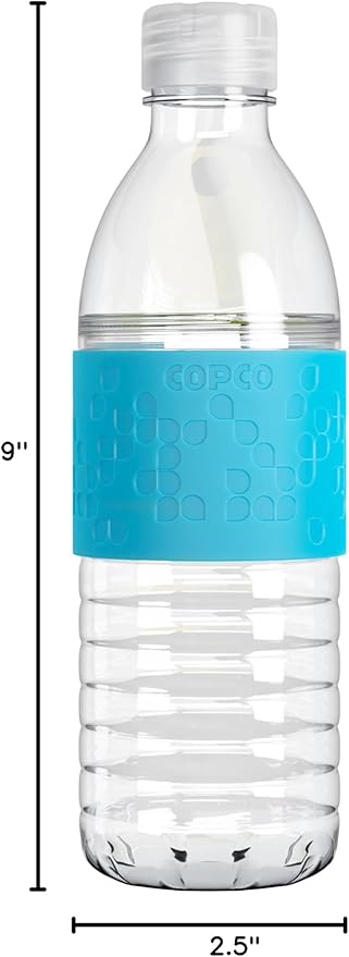 Copco Hydra Water Bottle with Spill-Resistant Lid, 16.9 oz - Reusable Tritan Non-Slip Sleeve, Twist-Open Body - BPA-Free, Leak-Proof, Durable & Portable for Gym, Office, School (Light Blue)