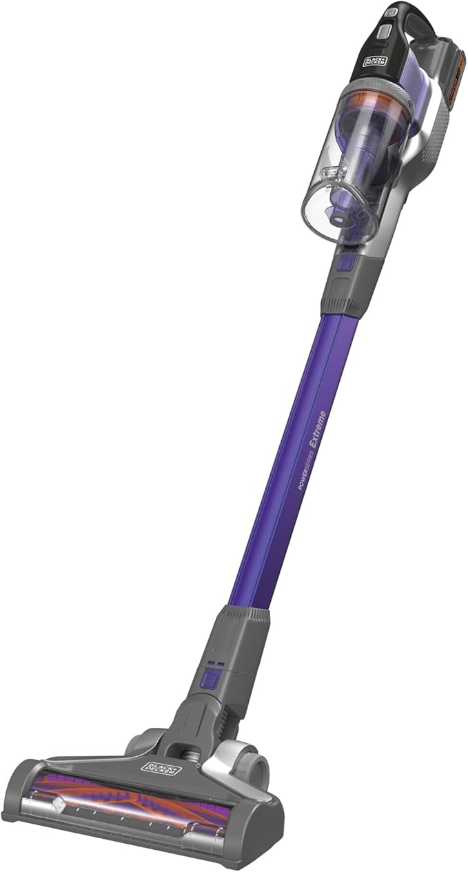 BLACK+DECKER Pet Hair Vacuum, Cordless Vacuum Cleaner Pet Hair, Up to 55 Minutes of Runtime, Interchangeable Floorhead, Maximum Suction, Multi-Surface, Light Weight, Powerseries Extreme (BSV2020P)