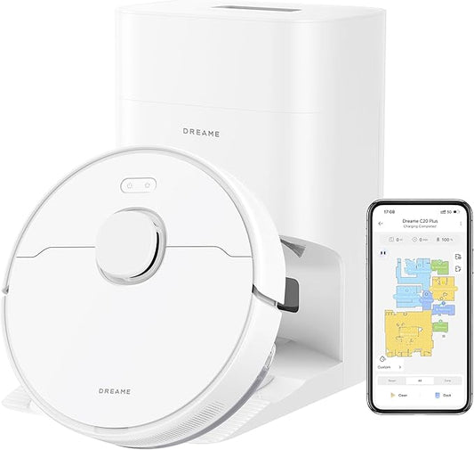 DREAME Robot Vacuum and Mop Combo, 90 Days Self-Emptying Robotic Vacuum, Power Suction Robot Vacuum, LiDAR Navigation, APP/Voice Control, Robot Vacuum Cleaner for Pet Hair/Carpet/Hard Floor