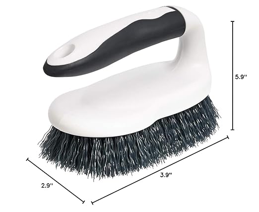 Amazon Basics All Purpose Rectangular Scrub Brush, 2-pack, White & Black