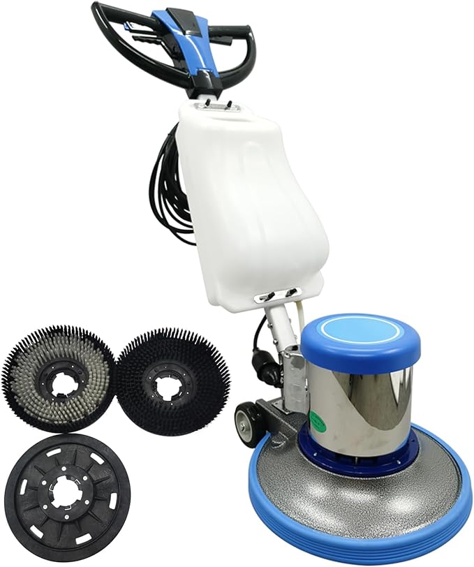 1100W Floor Buffer Polisher Machine φ17" Single Pad 175RPM with 3.17 Gal Tank, 39.37ft Power Cord 110V