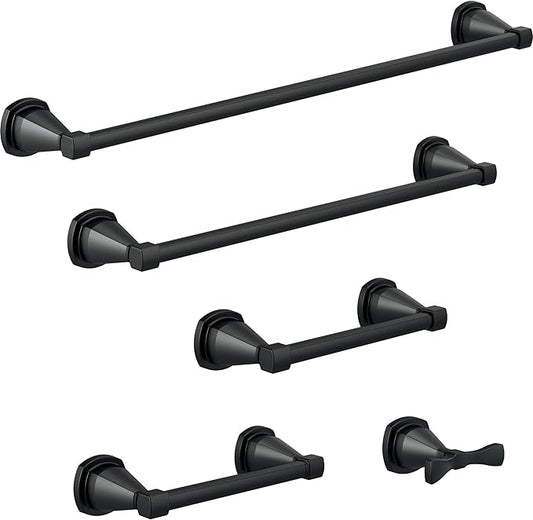 DELTA FAUCET Rubber Limited 77624-BL Stryke 24-in Wall Mount Towel Bar Bath Hardware Accessory in Matte Black