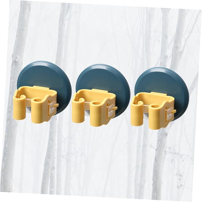 DOITOOL 6pcs Mop and Broom Holder Wall-mounted - Clips for Efficient Storage Cup Design for Easy Installation Kitchen Bathroom and Garage Yellow