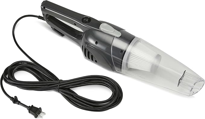 Amazon Basics 2-in-1 Corded Stick Vacuum Cleaner, Convertible to Handheld, Lightweight (3.9 LBS), with Washable HEPA Filter, Crevice Tools, 0.5L Dust Cup, 19.7-Ft Cord, 300W, Black