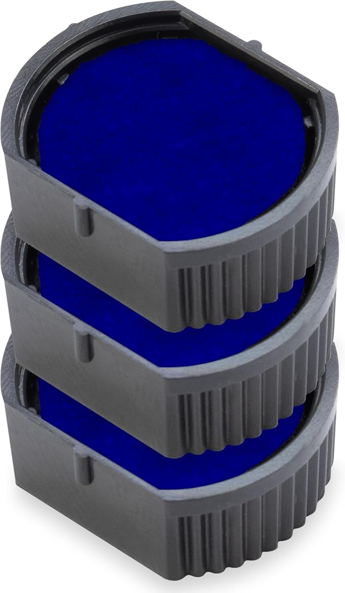 E/R12 Replacement Pad Compatible for 2000 Plus Printer R12 - Water Based - Pack of 3 - Blue