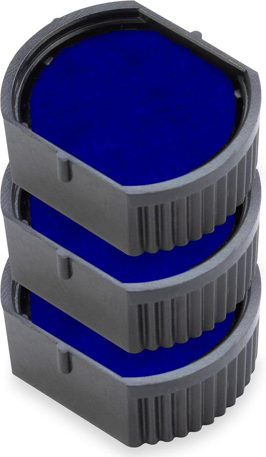 E/R12 Replacement Pad Compatible for 2000 Plus Printer R12 - Water Based - Pack of 3 - Blue