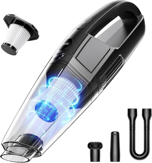Handheld Vacuum Cordless 8000PA, Car Vacuum Portable Cordless 30 Mins Runtime & Under 70dB Quiet, Hand Held Vacuum Cleaner, 1.4lbs Hand Vacuum Cordless for Car/Home/Office, Pet Hair
