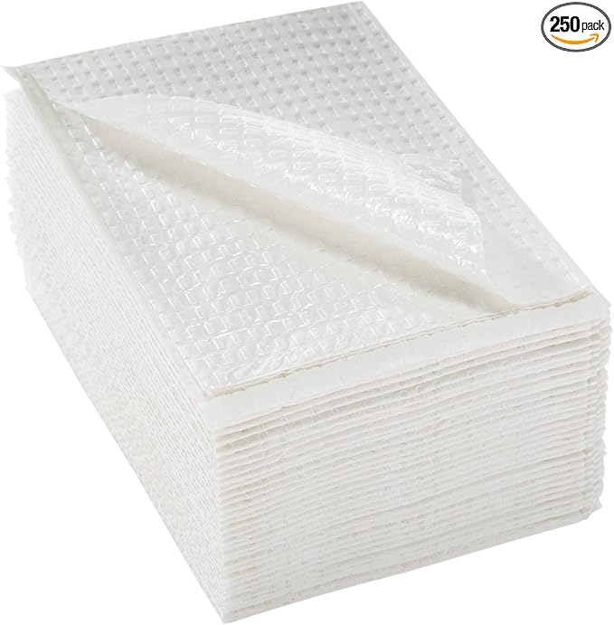 McKesson Disposable Towels [Pack of 250] for Dental Bibs, Nails, Tattoo, Dentist, Medical - 13 x 18 in, 2-Ply Tissue with Poly Back, Waffle Embossed, White
