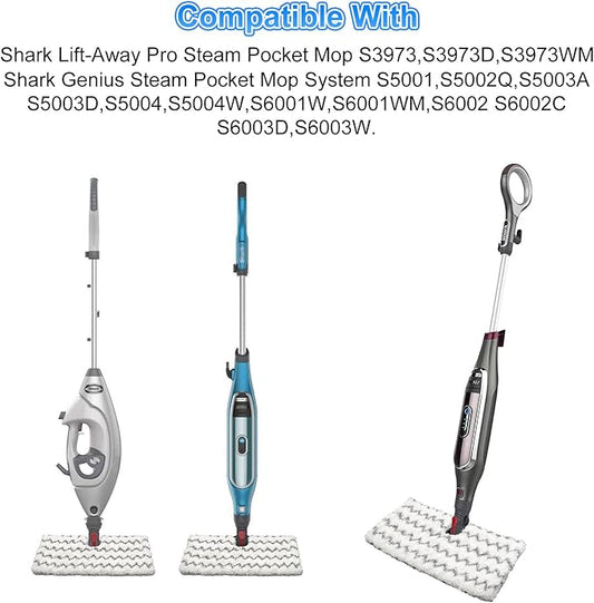 Steam Mop Pads Replacement for Shark Lift-Away Pro & Genius Pocket Steam Mop Series S3973 S3973D S3973WM S5001 S5003D S5002Q S5003A S6001W S6001WM S6002 S6002C S6003 Washable Reusable Mop Pads, 3 Pack