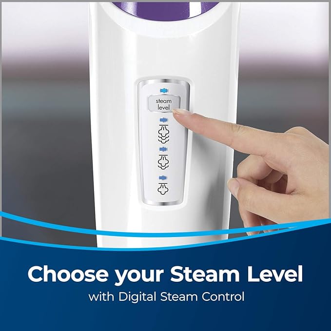 BISSELL PowerFresh Pet Steam Mop 19404 Hard Floor Steamer with Odor‑Eliminating Scent Discs, Easy Scrubber for Tough Messes, 2 Steam Levels, Sanitizes