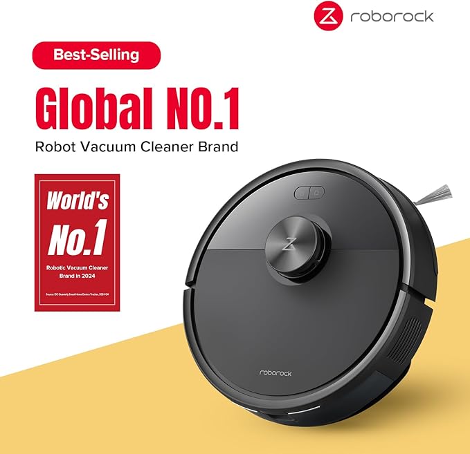 roborock Q7 M5 Robot Vacuum and Mop Combo, 10,000Pa HyperForce Suction, Robotic Vacuum Cleaner, Dual Anti-Tangle System, APP-Controlled Mopping, LiDAR Navigation, for Pet Hair and Carpet, Black