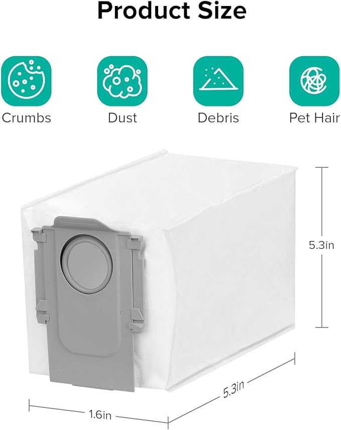 roborock Qrevo Curv 2 Flow Robot Vacuum and Mop with 6 Packs Disposable Dust Bags