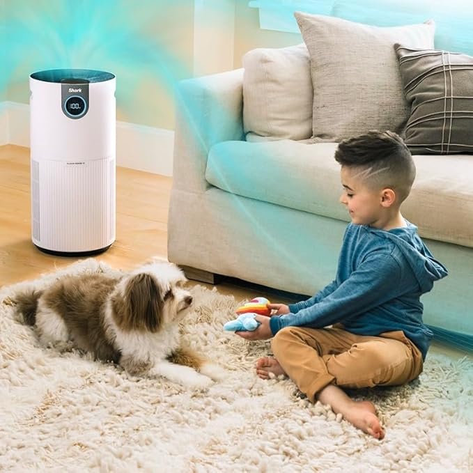 SHARK UA205 Nanoseal HEPA Air Purifier MAX with Clean Sense, Covers 1350 Sq Ft, XL Room, Captures 99.98% of Dust & Allergens, White (Renewed)