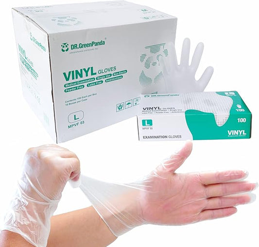 Clear Vinyl Gloves Latex Free & Powder Free - Food Safe Disposable Gloves for Cooking Cleaning - Comfort Fit