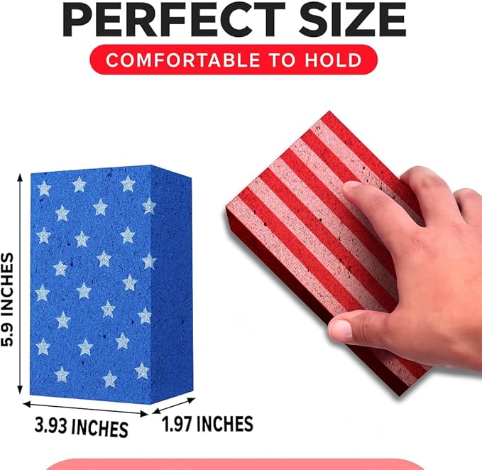Multi-Purpose Sponges for Cleaning - USA Sponge 10 Pack, Large Sponges for Car Washing, Tile & Grout, Bulk Pack Sponge