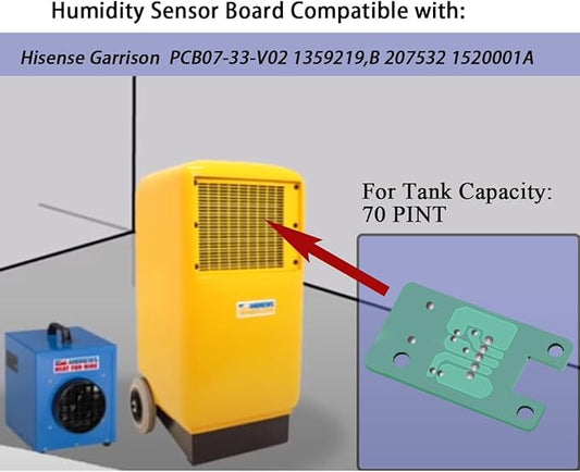 Humidity Sensor Board Compatible with Hisense Dehumidifiers/Garrison Dehumidifier (for Tank Capacity:70 Pint)-Only Fix Error E1
