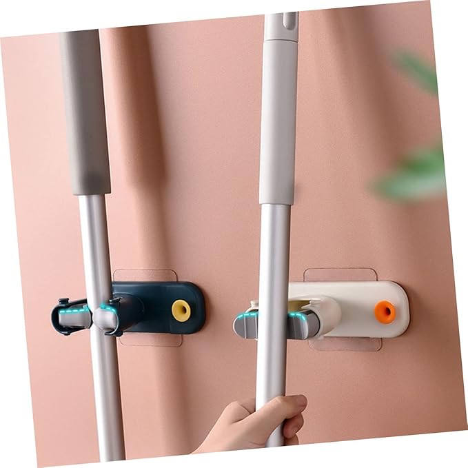 IMIKEYA 4pcs Mop Holder Broom Clip Bathroom Cleaner Storage Mounted Mop Hanger for Home