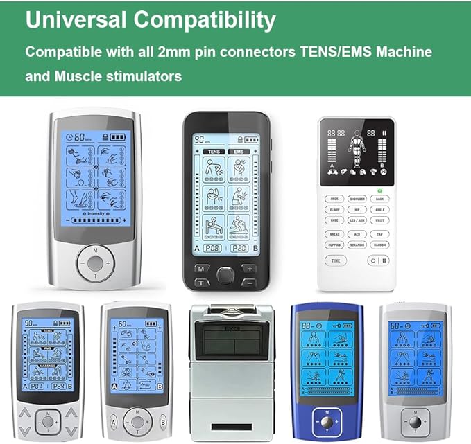 Tens Unit Electrode Pads 32Pcs 2x2" Upgraded Reusable Tens Unit Pads Replacement Compatible with TENS 7000, AUVON, NURSAL, Etekcity, Nicwell Care, TENKER, HealthmateForever TENS