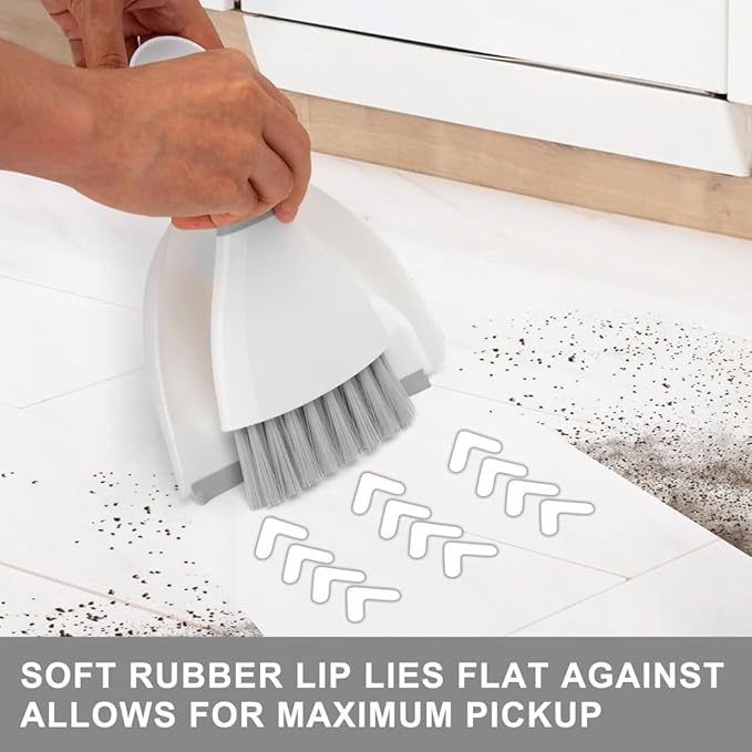 Small Dust Pan and Brush Broom - Dust Pan and Brush Set, Small Dustpan and Brush Set, Hand Broom and Dustpan Set is Daily Clean Tool for Family. （Gray 3 Set）
