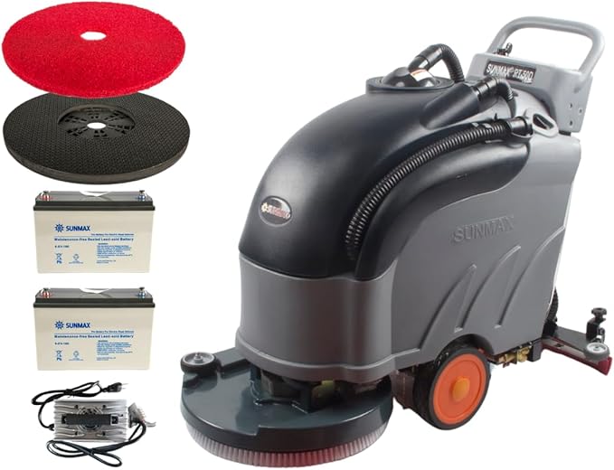 SUNMAX RT50D 22" Self-Propelled Floor Scrubber Dryer, 14.5-gal Tank, Up to 36,000 sqft/hour, Complete Set of Parts