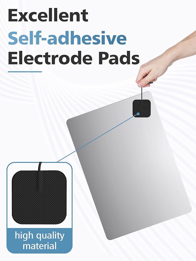 TENS Unit Replacement Pads 40PCS Value Pack, Reusable Latex-Free Electrodes Pads Compatible with AUVON TENS/TENS 7000/ Neocarbon/Etekcity/TENKER, Pads Fit for TENS Machine Use 2mm Lead Wires (Black)