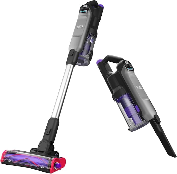 BLACK+DECKER Cordless Vacuum, Stick Vacuum Cordless for Hardwood Floor and Carpet, LED Floor Lights, Bagless, Lightweight Portable, Removable Floorhead, SUMMITSERIES (BHFEA640WG)
