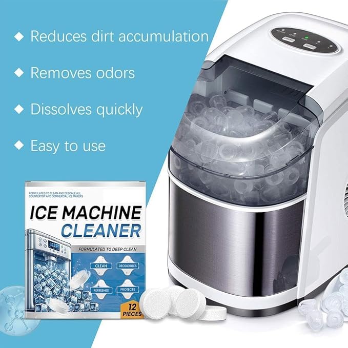 TIMLIFE Ice Machine Cleaner Maker Descaler - 24 Clean Tablets for Ice Machine, Compatible with Opal, Kitchenaid, Helps Remove Hard Water and Mineral Buildup for Great-Tasting Ice