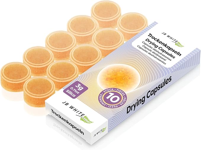 20 Pieces Hearing Aid Drying Capsules C&C Dry-Cap for Phonak, Starkey, Unitron Charger Case, Hearing-Aid Accessory, Desiccant Tablets, Dehumidifier Caps (Orange Color Indicator, 2 x 10pcs)