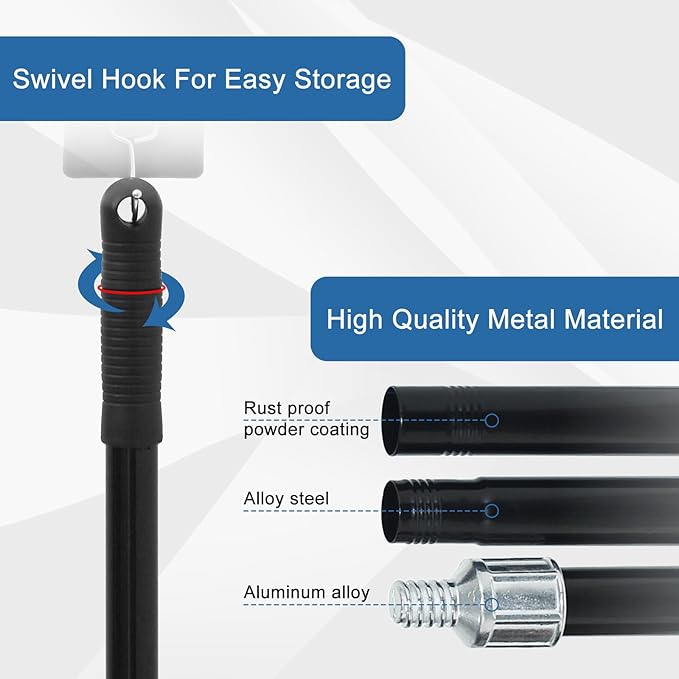 PBHEPJ 24 Inchs Push Broom Outdoor Heavy Duty, Shop Broom with 60" Long Bandle for Cleaning Outdoor or Indoor Tile, Garage, Shop, Deck, Concrete, Wood, Stone, Patio Floor