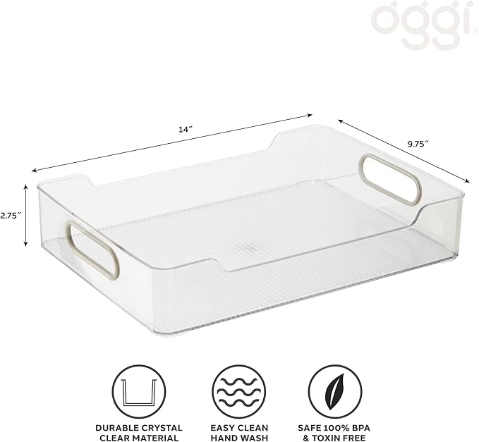 Oggi Cabinet / Drawer Storage Bin (14" x 9.75" x 2.75") (Pack of 2)