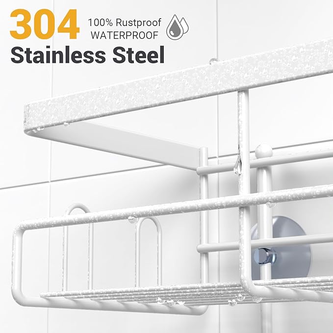 30pcs Shower Caddy Hanging Bathroom Organizer White