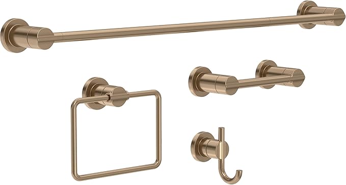 Delta Hand Towel Holder | Square Champagne Bronze Ring for Hanging Towels in Kitchen, Bathroom | Nicoli Accessories
