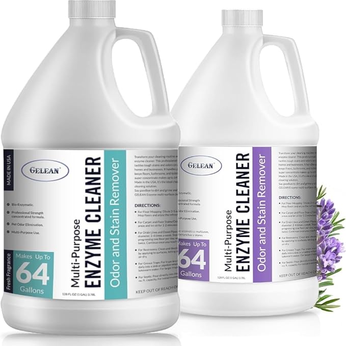 Multi-Purpose Probiotic Enzyme Cleaner, Made in USA - Stain and Odor Remover - Concentrated - Professional & Home Strength Drains, Floors, Bathrooms, Toilets Trash Can,