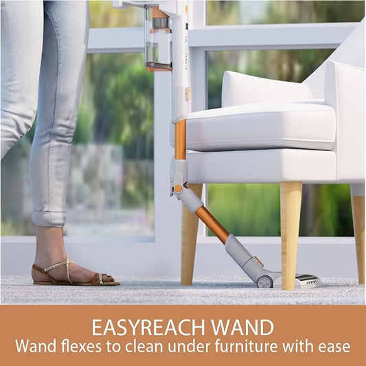 Kenmore DS4030.01 CSV Upgrade Cordless Stick Vacuum with EasyReach Wand, HEPA Filter & LED Headlight, Converts to Lightweight Handheld for Hardwood Floors, Carpet & Pet Hair, Orange