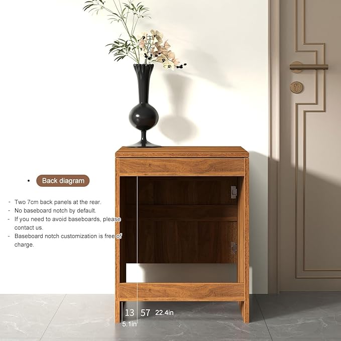 Robot Vacuum Stand Cabinet,Storage Cabinet with Doors for Robot Vacuum Cleaner,End Side Table for Home Office,Wood Freestanding Rack for Living Room Home Office Kitchen(Black)