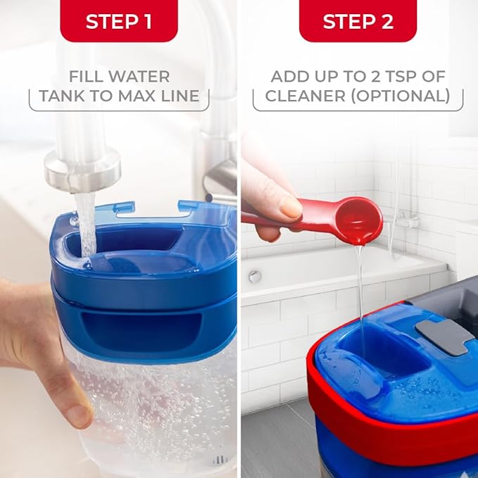 O-Cedar H2prO Flat Mop System | Quick Cleaning Tool | Clean with Clean Water | Machine Washable Reusable Microfiber Mop Pad | Safe on Wood Floors, Vinyl, Tile, Baseboards, Walls