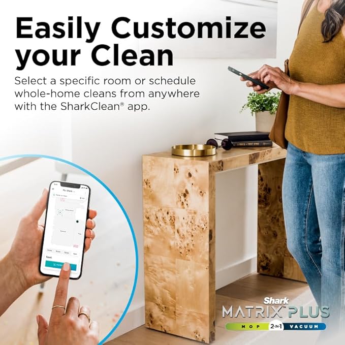 Shark Matrix Plus 2in1 Robot Vacuum & Mop with Sonic Mopping, Matrix Clean, Home Mapping, HEPA Bagless Self Empty Base, CleanEdge, for Pet Hair, WiFi, Black/Brass, AV2620WA