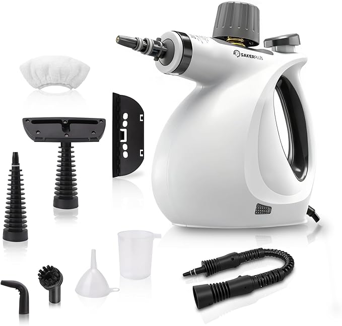 Steam Disinfection Cleaner, Handheld Pressurized Natural Steam Cleaner with 9 PCS Accessories, Portable Multi-Surface Steamer for Cleaning Home Kitchen Floor, Upholstery, Tile Grout & Car