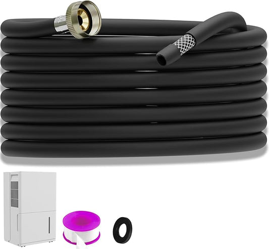 (7 Length Options)5FT Dehumidifier Drain Hose with 3/4 Inch FHT Leak-Proof and Rust-Resistant Connector Portable AC Tangle-Free Thickened Drain Hose Indoor Perfectly Fit Most Dehumidifier Models