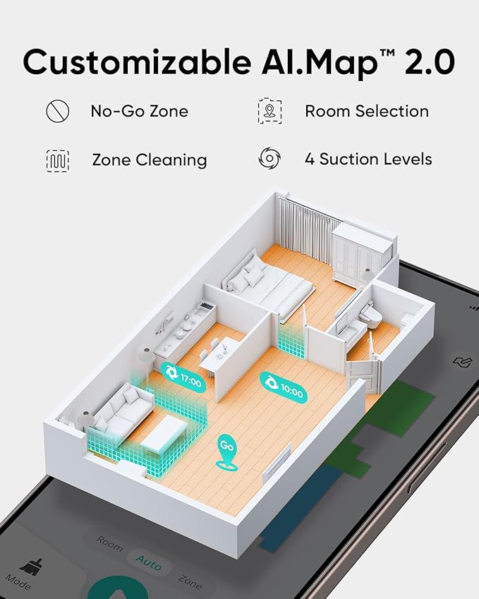 eufy Certified Like-New L60 Robot Vacuum, Ultra Strong 5,000 Pa Suction, iPath Laser Navigation, for Deep Floor Cleaning, Ideal for Hair, Hard Floors (Renewed)