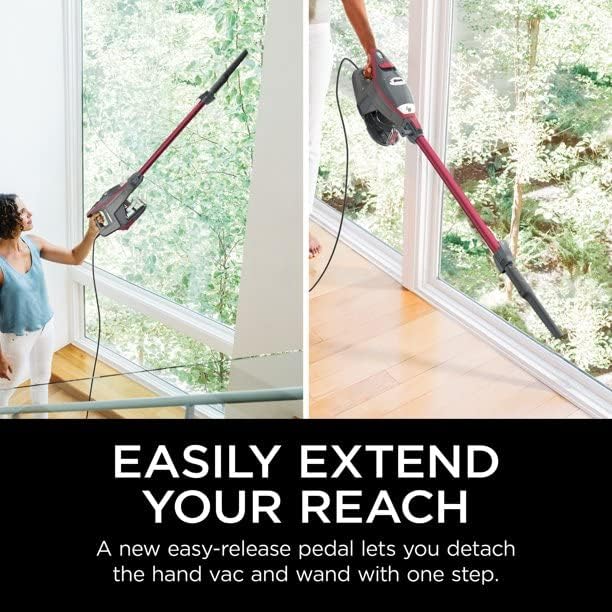 SHARK HV370 Rocket Pro Corded Stick Vacuum, Comet Red (Renewed)